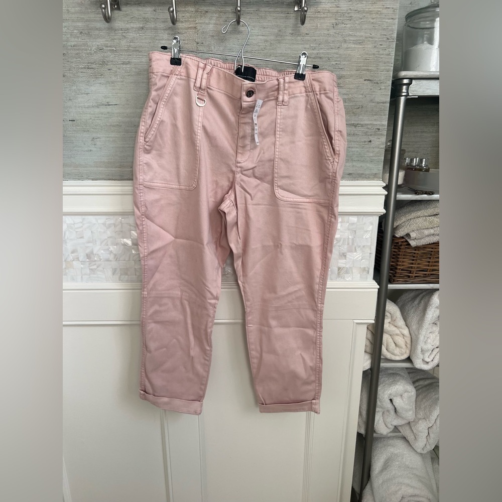 NWT new 14S 14 WHBM mid rise every day soft slim ankle utility pants rose pink